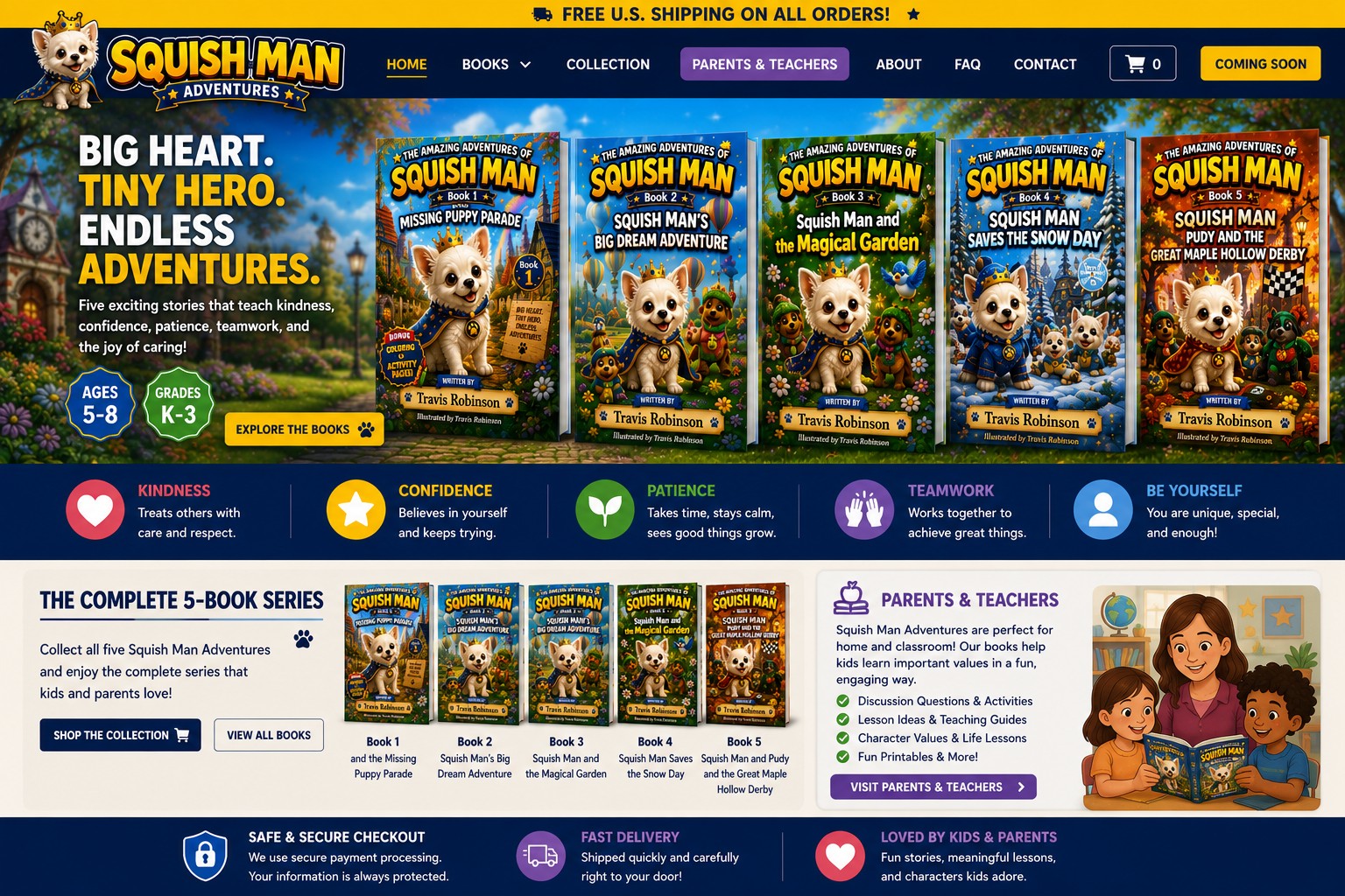 Squish Man Adventures homepage